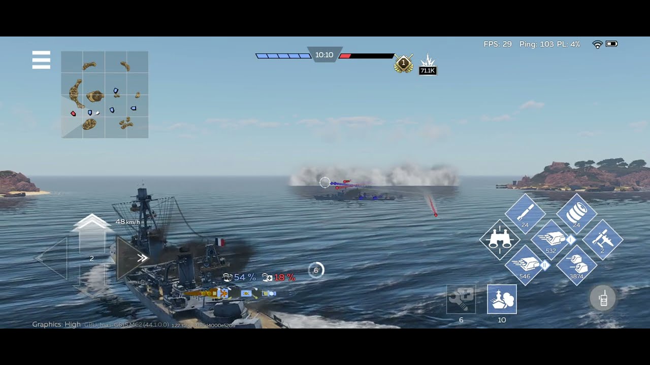 French Cruiser Duplex taking on the Destroyer Fleet👊 (War Thunder Mobile)