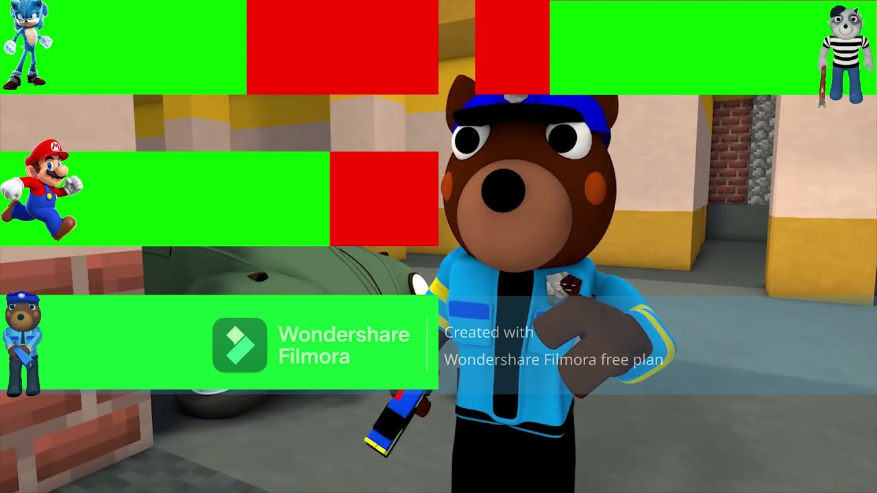 Wildcraft Piggy Book 2 Sonic, Mario and Officer Doggy vs Rash with Healthbars
