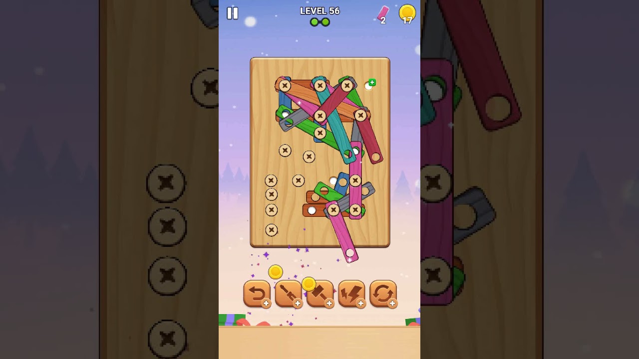 Wood Screw Puzzle - Level 56 [No tools needed] #woodscrewpuzzle #androidgames