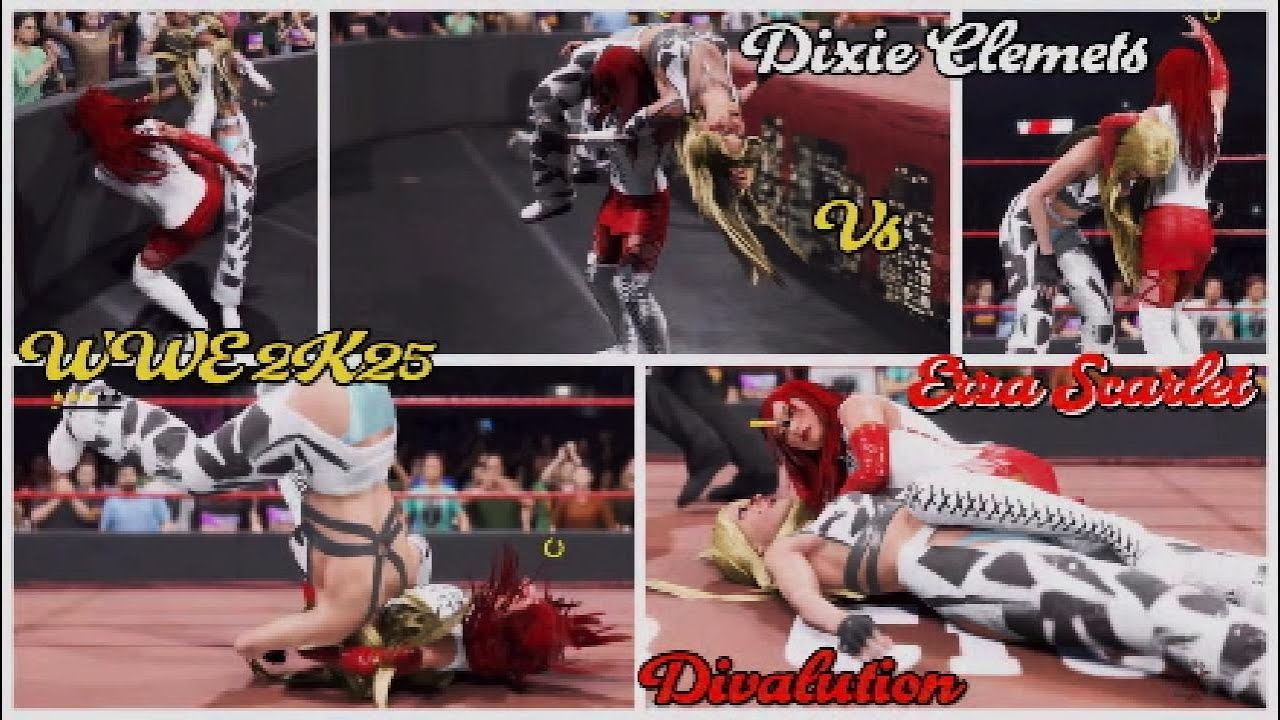 WWE 2K25 Dixie Clemets Vs Erza Scarlet - Rumble Roses 🌹 Clash Was No Fairy Tail 