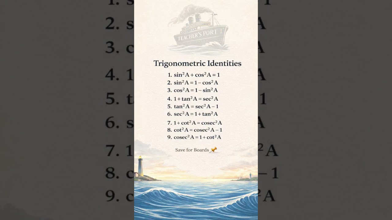 Trigonometric Identities | Boards Revision| Subscribe for more