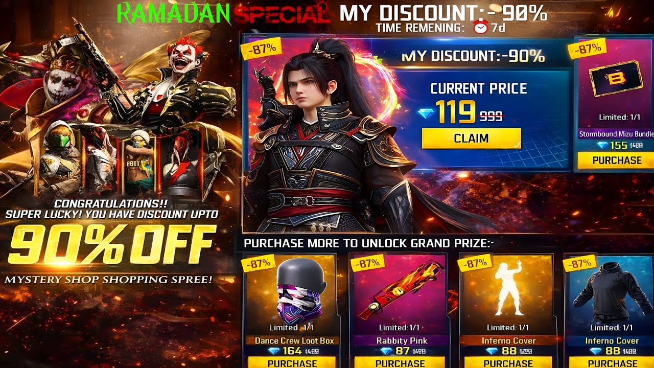 Ramadan Special Mystery Shop 😱 90% Discount Confirm? | Free Fire New Event Full Details 💎✨