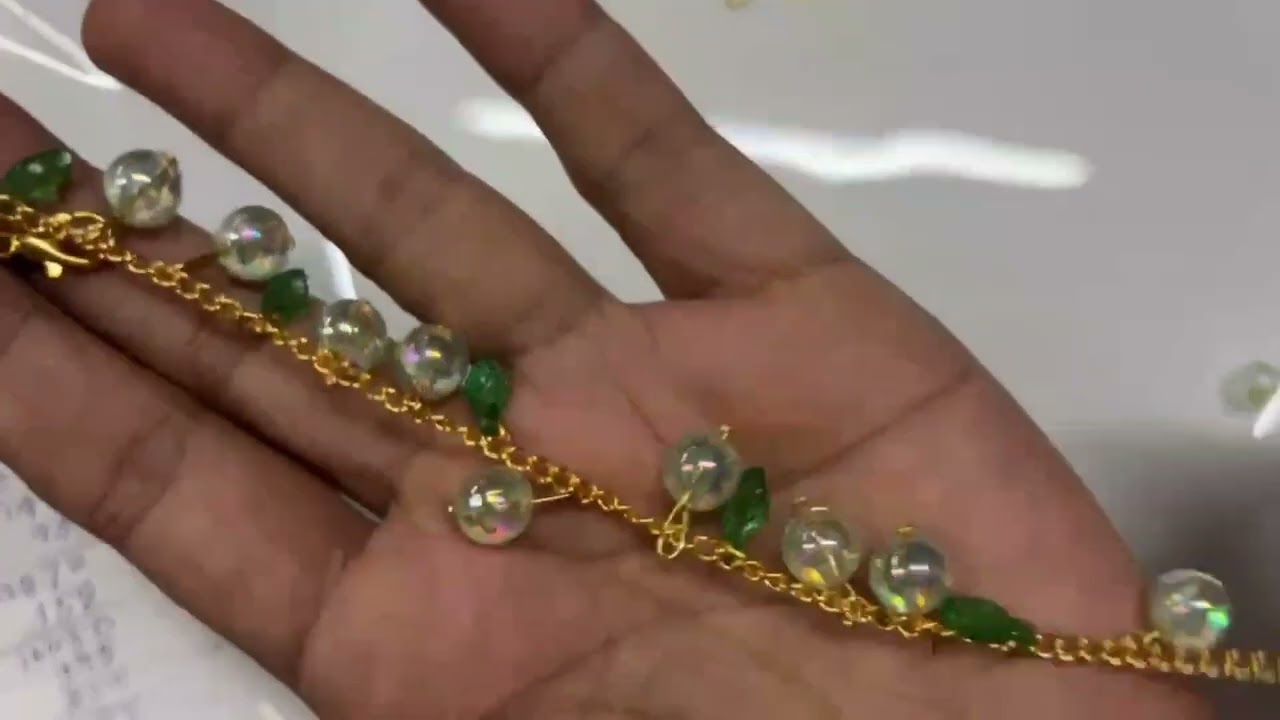 Rainbow transparent beads bracelet making tutorial 