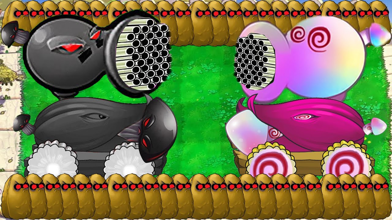 Doom Gatling Peashooter X Doom Cannon vs Team Hypno Plants vs Dr.Zomboss -  Plants vs Zombies Hack