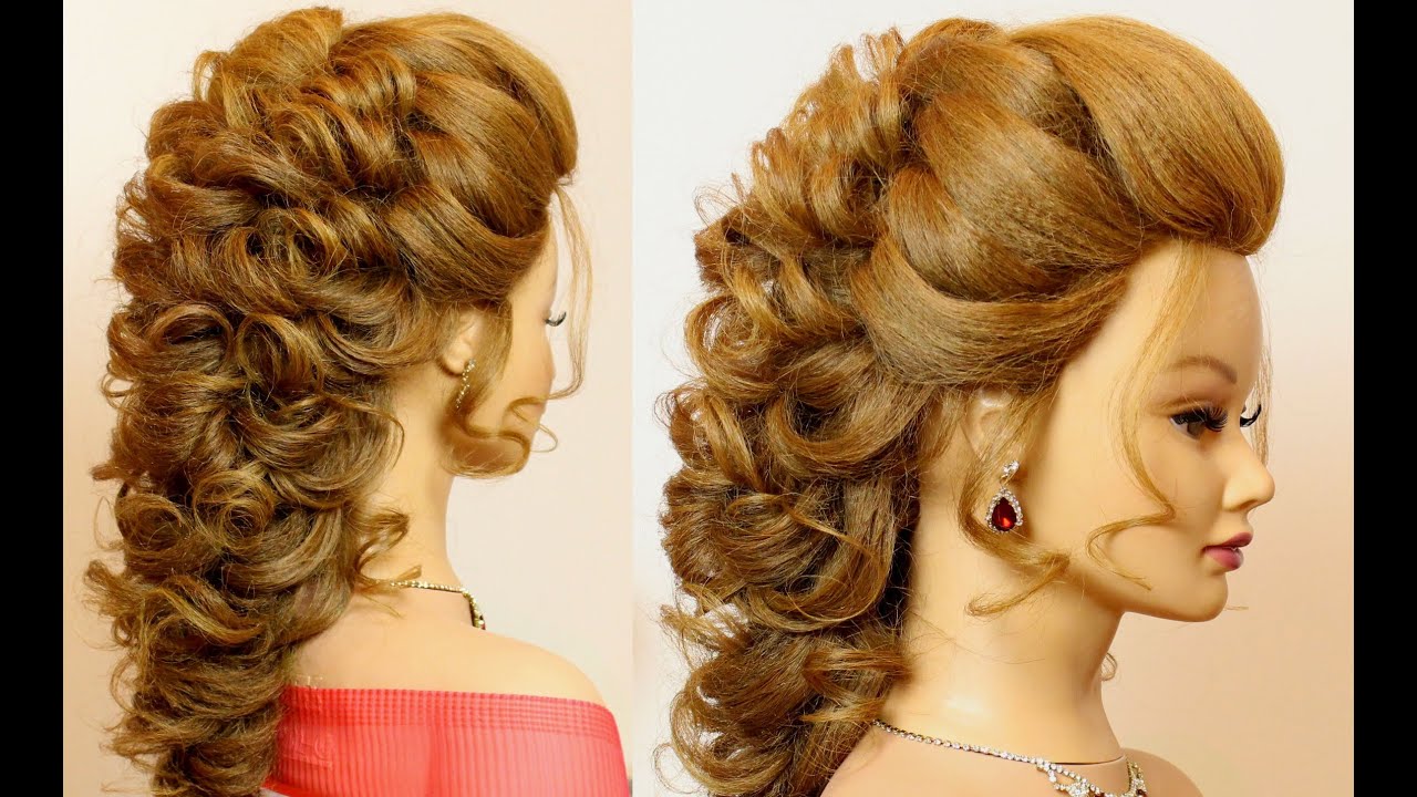Bridal prom hairstyle for long  hair tutorial step by step