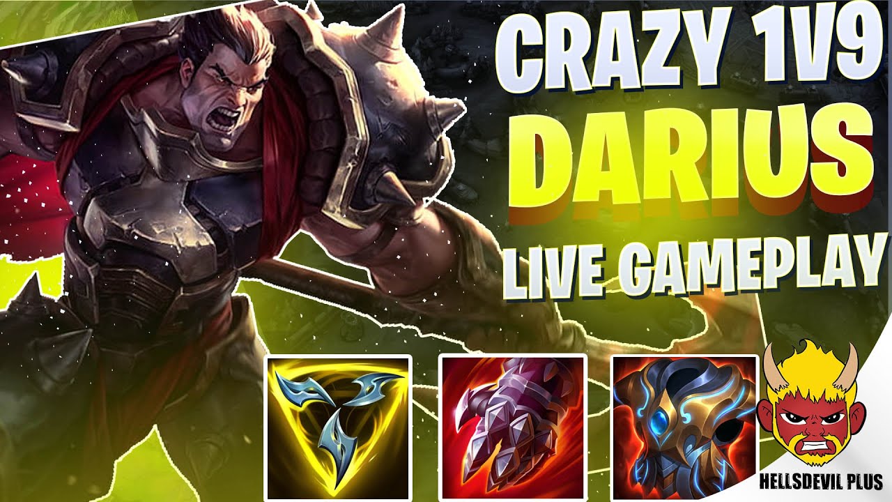 БЕЗУМНАЯ ИГРА 1V9 DARIUS! (Обязательно к просмотру) — геймплей Wild Rift HellsDevil Plus