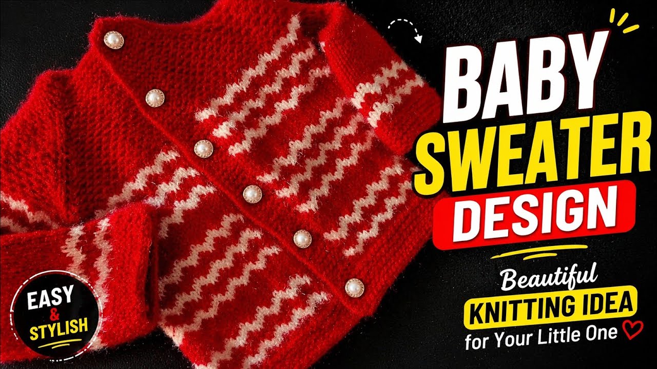 Two color sweater design|Sweater Design For Baby|New born baby sweater design 