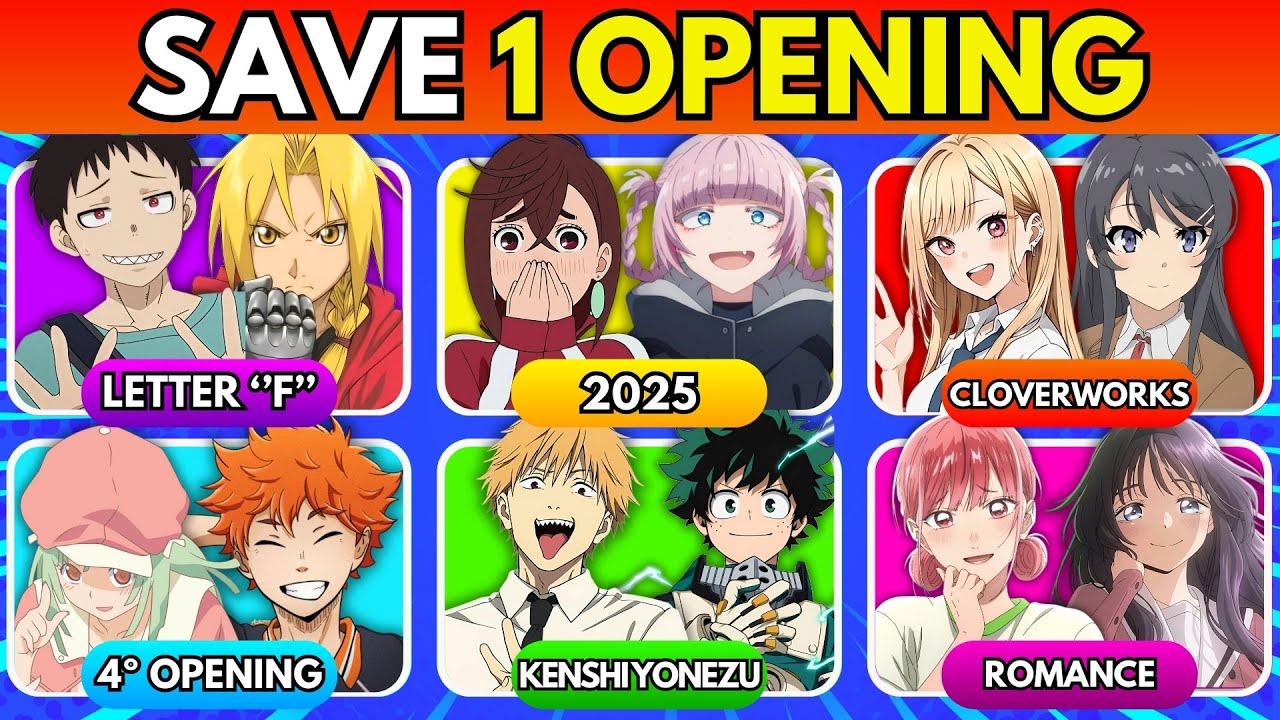 SAVE ONE ANIME OPENING (RANDOM CATEGORIES EDITION)🔥 | Which Anime Opening do you prefer?