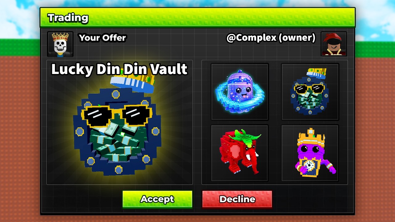 Trading Din Din Vaultero For 24 HOURS in Escape Tsunami for Brainrots!