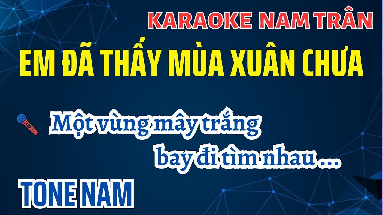 Karaoke Em Đã Thấy Mùa Xuân Chưa Tone Nam | Nam Trân