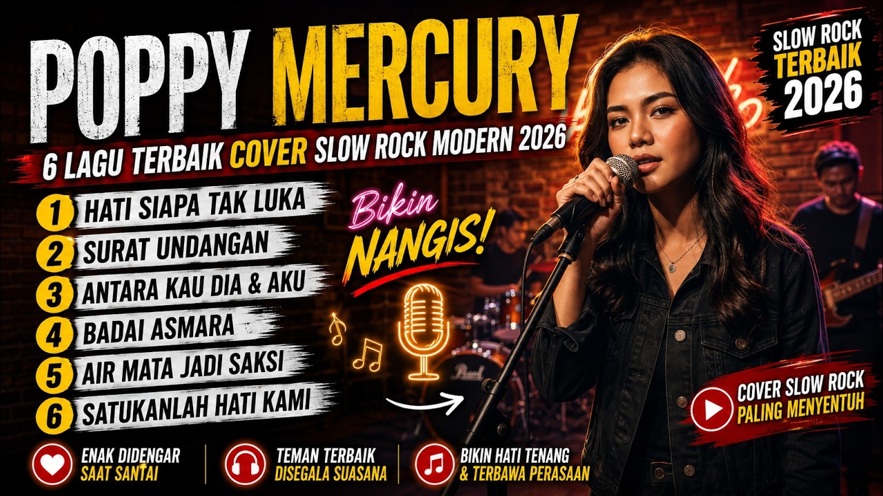 POPPI MERCURY – 6 Lagu Nostalgia Paling Sedih 😭 Slow Rock Indonesia Bikin Merinding