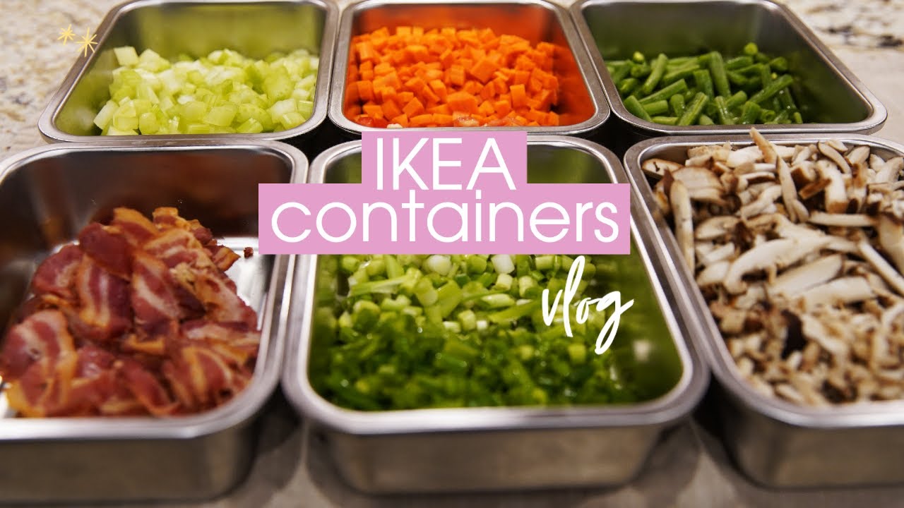 Meal prepping with IKEA 365+ containers, make ahead breakfast, organizing jar, supplements v30