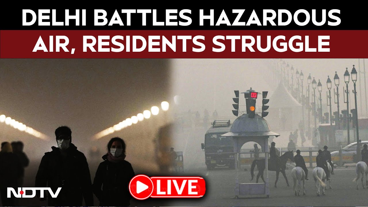 Delhi Air Pollution News LIVE | Delhi Battles Hazardous Air, Residents Struggle Amid High Pollution