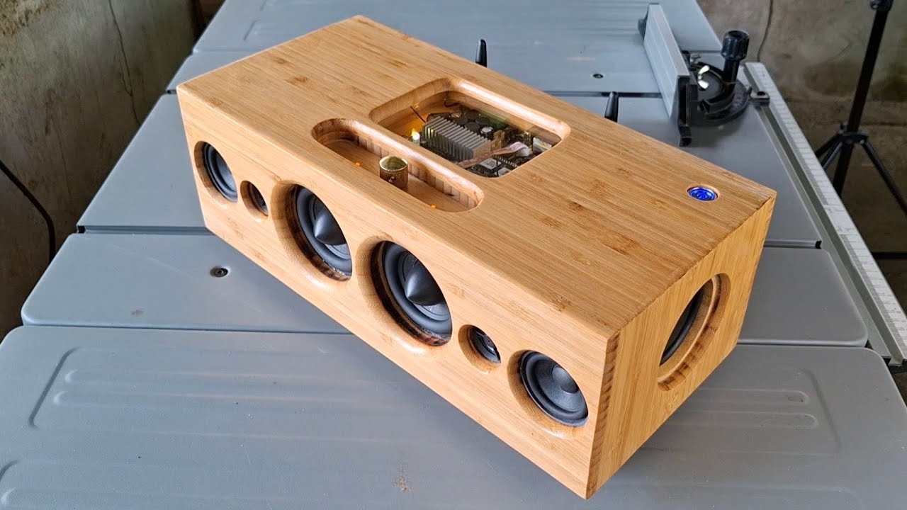 Turn Grass Wood into a DIY 100W  WiFi Bluetooth Speaker - Arylic amp