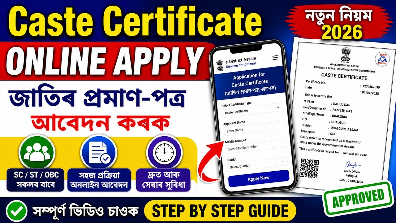 cast certificate application online | how to apply caste certificate | caste certificate application