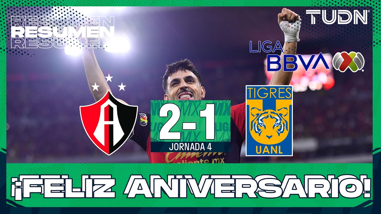 RESUMEN Y GOLES - Atlas vs Tigres | Liga MX - Jornada 4 Apertura 2026 | TUDN