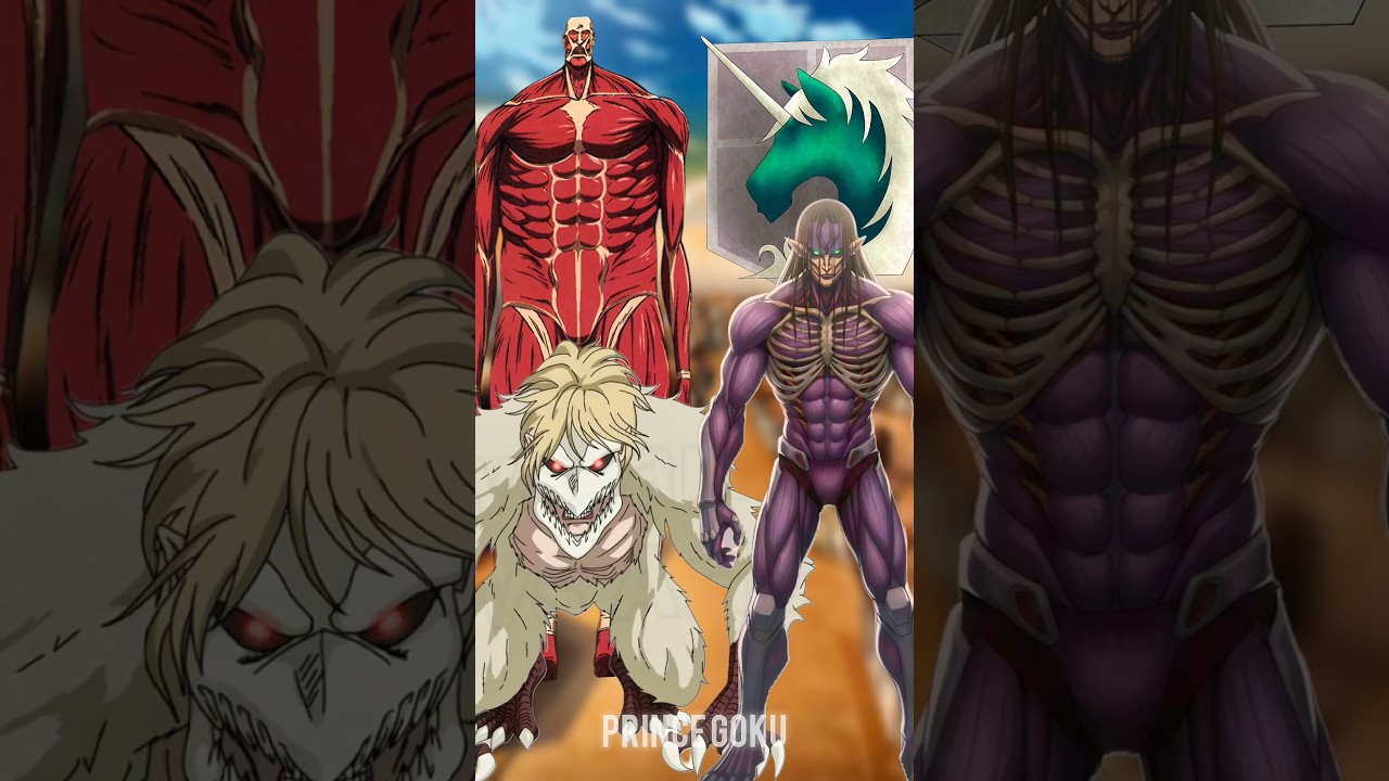 Bertholdt Colossal Titan & Jaw Titan vs All Titans & Military Police ⚔️ | #eren#attackontitan