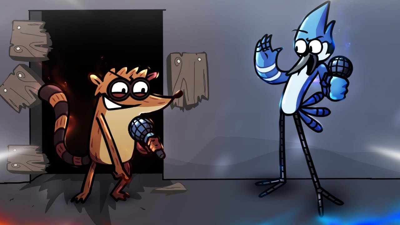 FNF - Kaboom But is Rigby & Mordecai