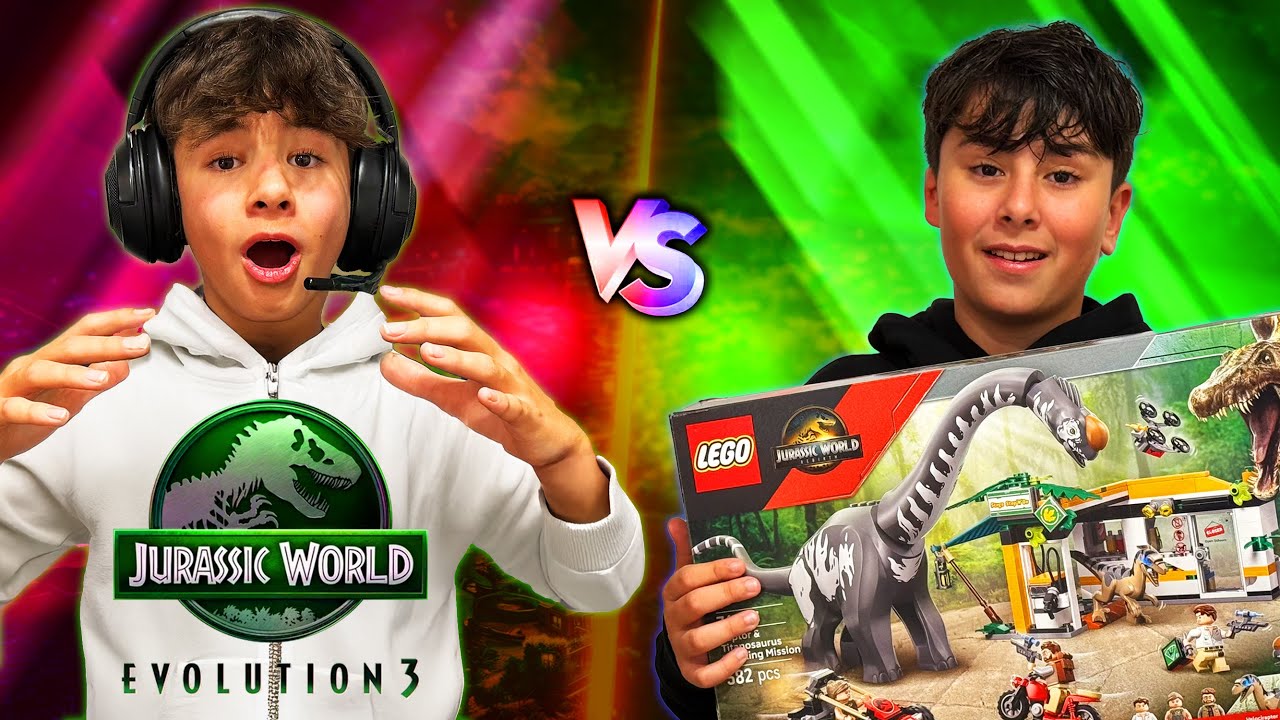 ¡RETO JURASSIC WORLD! 🦖 LEGO vs PARQUE de DINOSAURIOS ¿Quién Gana? Dani y Evan   HD 1080p
