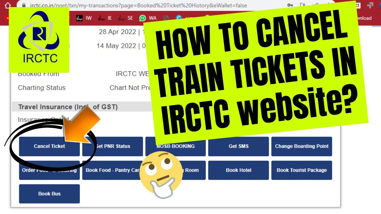 Как отменить билеты на поезд IRCTC на сайте irctc? | последние новости 2022 г. | #irctc | #indian...