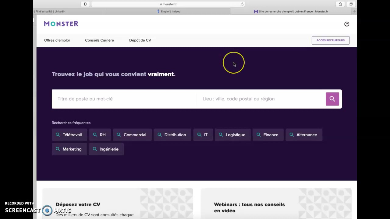 Recherche de stage ou d'emploi : quels sites ou RS ?