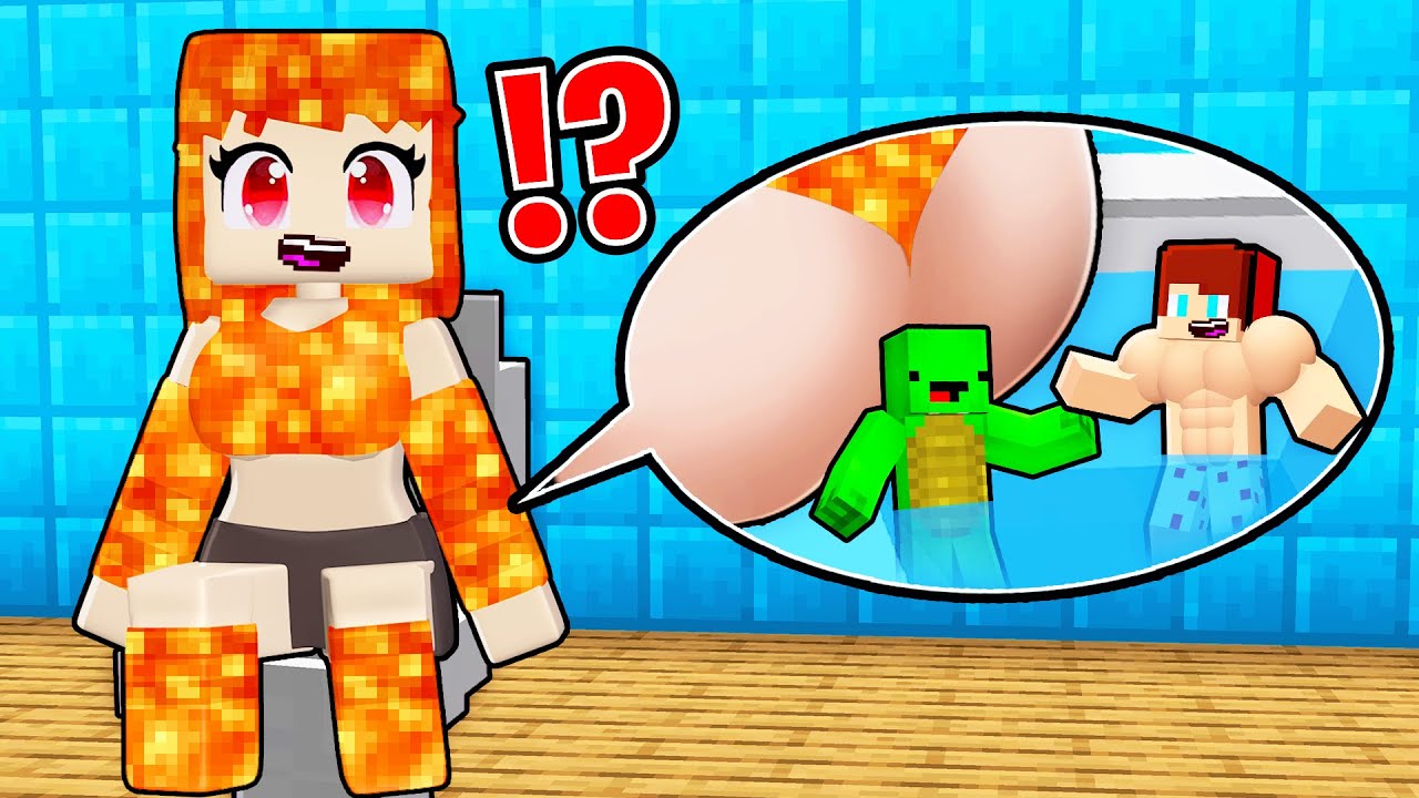 WATER JJ and Mikey HIDE inside LAVA Girl`s TOILET! But LAVA Girl CAUGHT them in Minecraft - Maizen