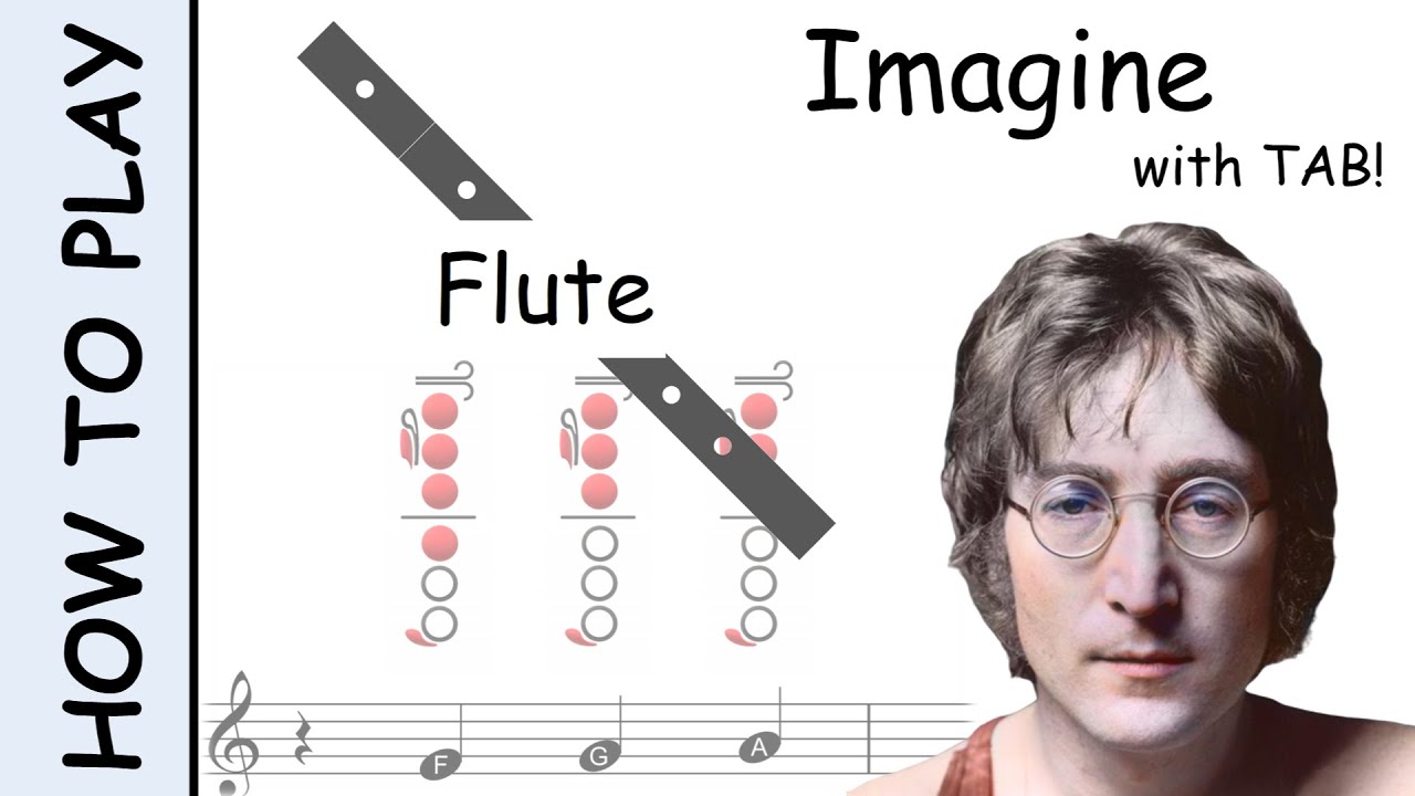How to play Imagine on Flute | Sheet Music with Tab