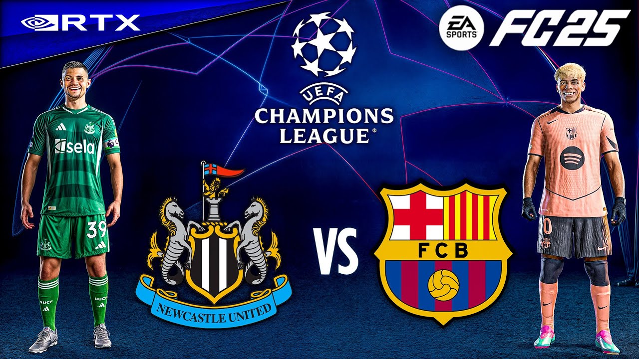 FC 25 - Newcastle United vs. Barcelona Ft. Rashford, Garcia, | UEFA Champions League 25/26 | [4K60]
