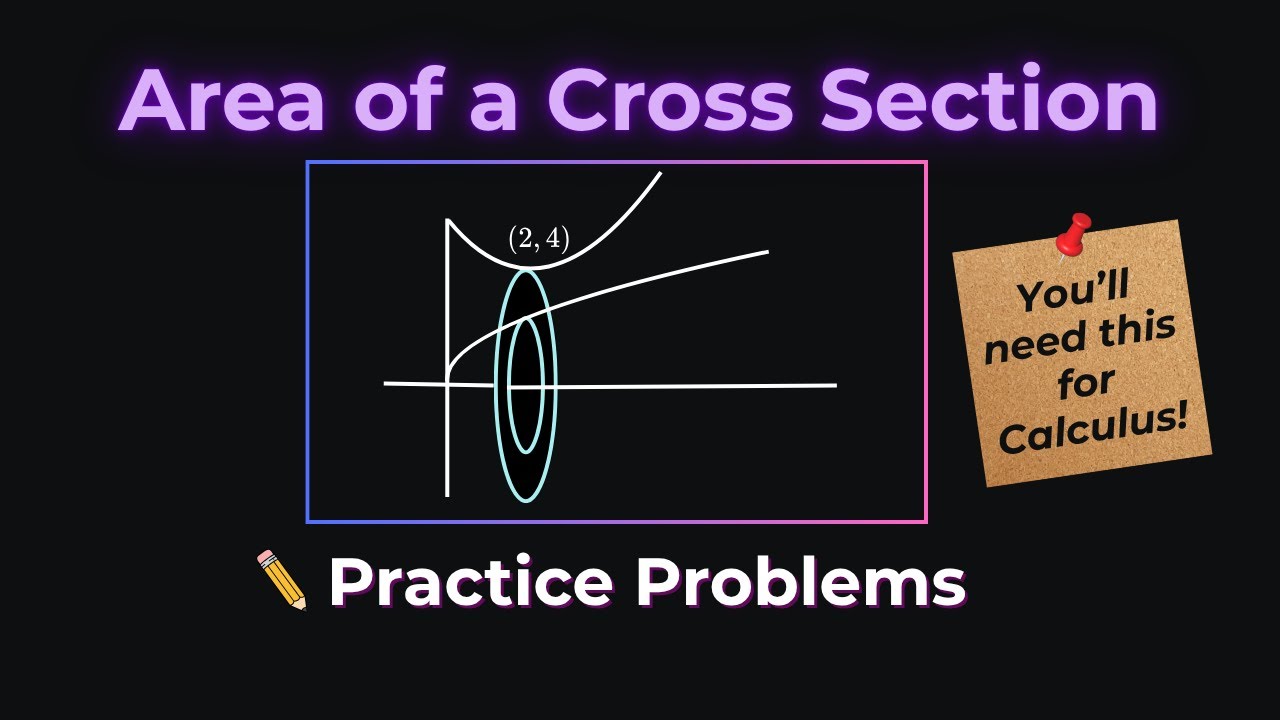 Cross Sections and Area: Half Circles, Washers, and Cylinders | Calc 2 Prep
