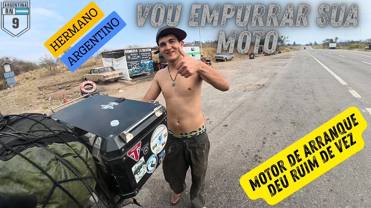 😱 ELE CHEGOU E FALOU , VOU EMPURRAR SUA MOTO , GRATIDÃO HERMANO | VIAGEM DE MOTO | #argentina
