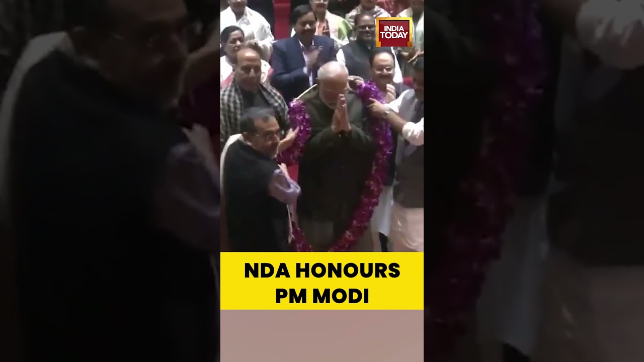 NDA Leaders Felicitate PM Narendra Modi During Parliamentary Party Meeting | #Watch