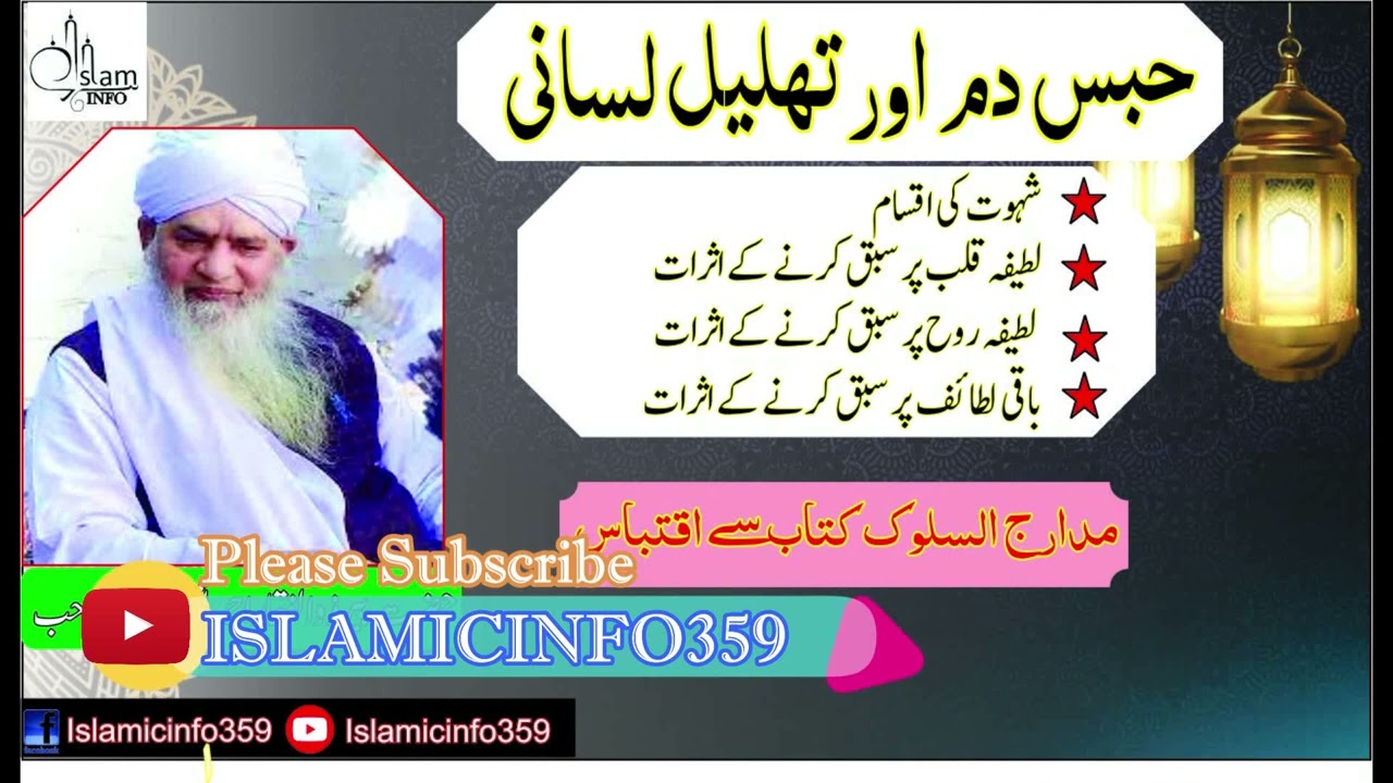 حبس دم اور تحلیل لسانی II Habs Dam aur Tahlil Lasani by Hazrat Mulana Peer Zulfiqar Ahmad Naqshbandi