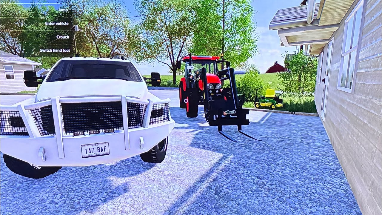 New truck and  picking up a lawn tractor 