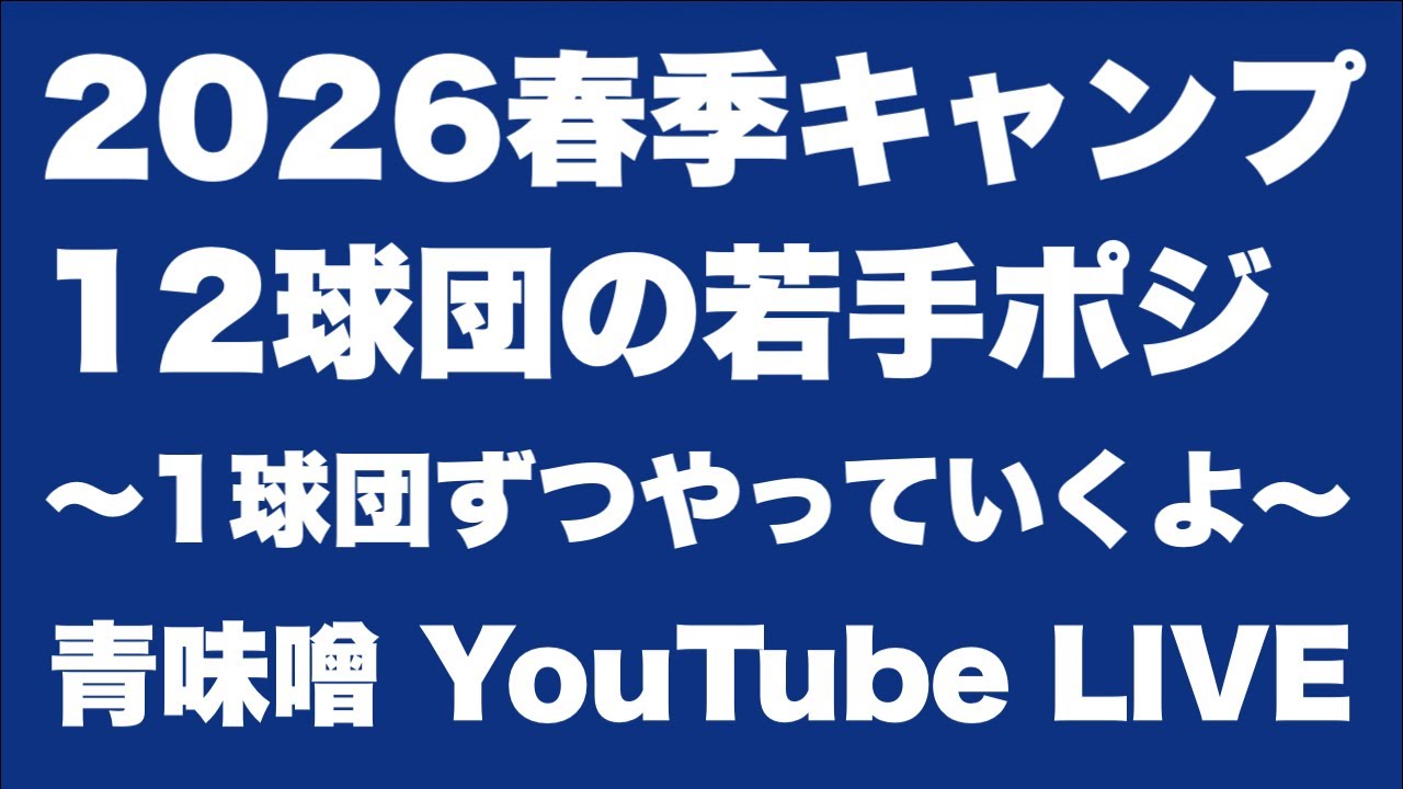 【ライブ】春季キャンプ、全球団の若手でポジる