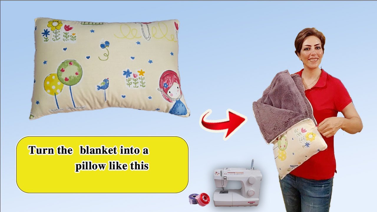 pillow blanket/How to make a cushion blanket for home or travel with sewing tricks/sewing/easy gift