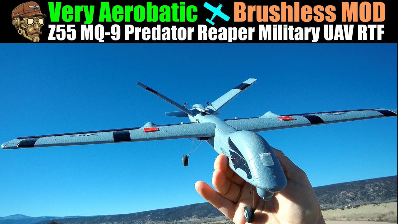Very Aerobatic! ONLY $65 + (3) LIPOs! Z55 Predator Reaper 660mm 3CH Military UAV RTF