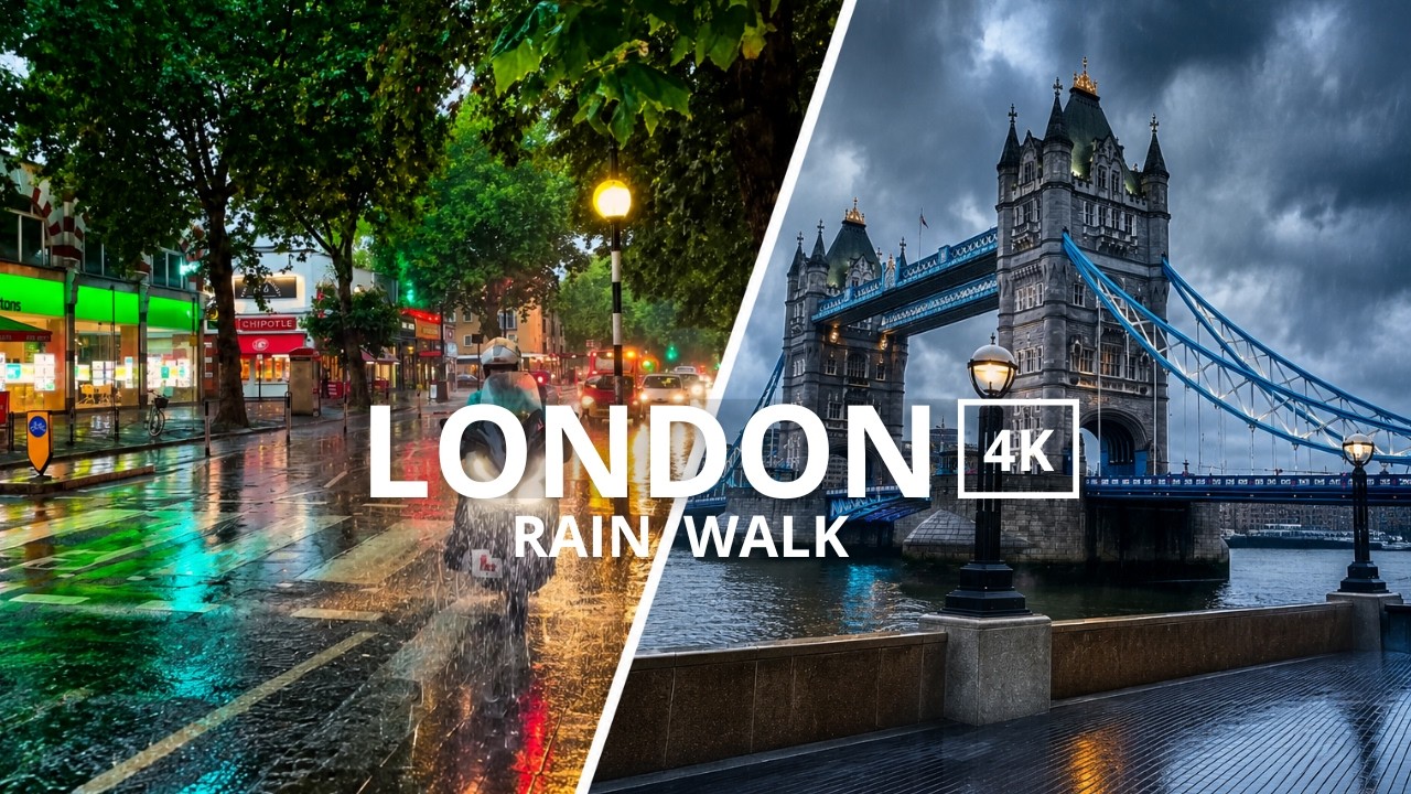 Relaxing Rainy Walks in London: The Ultimate ASMR City Compilation (4K)