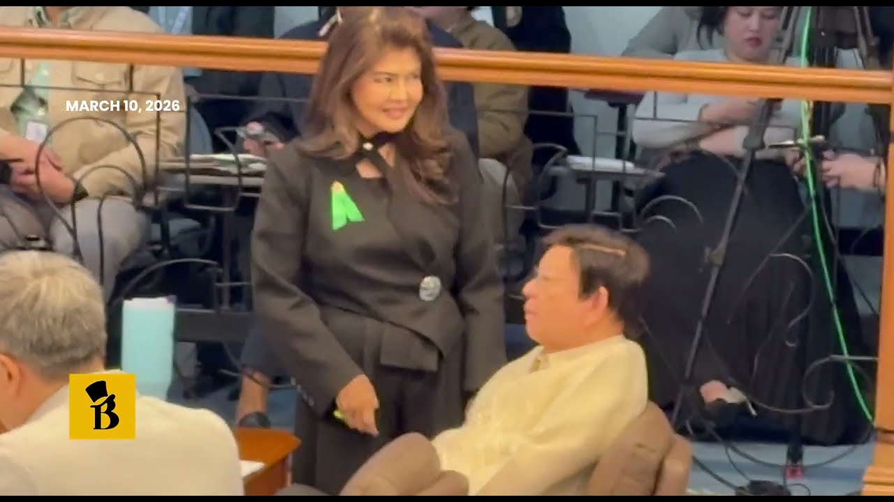 Imee Marcos approaches Rodante Marcoleta during Ping Lacson privilege speech