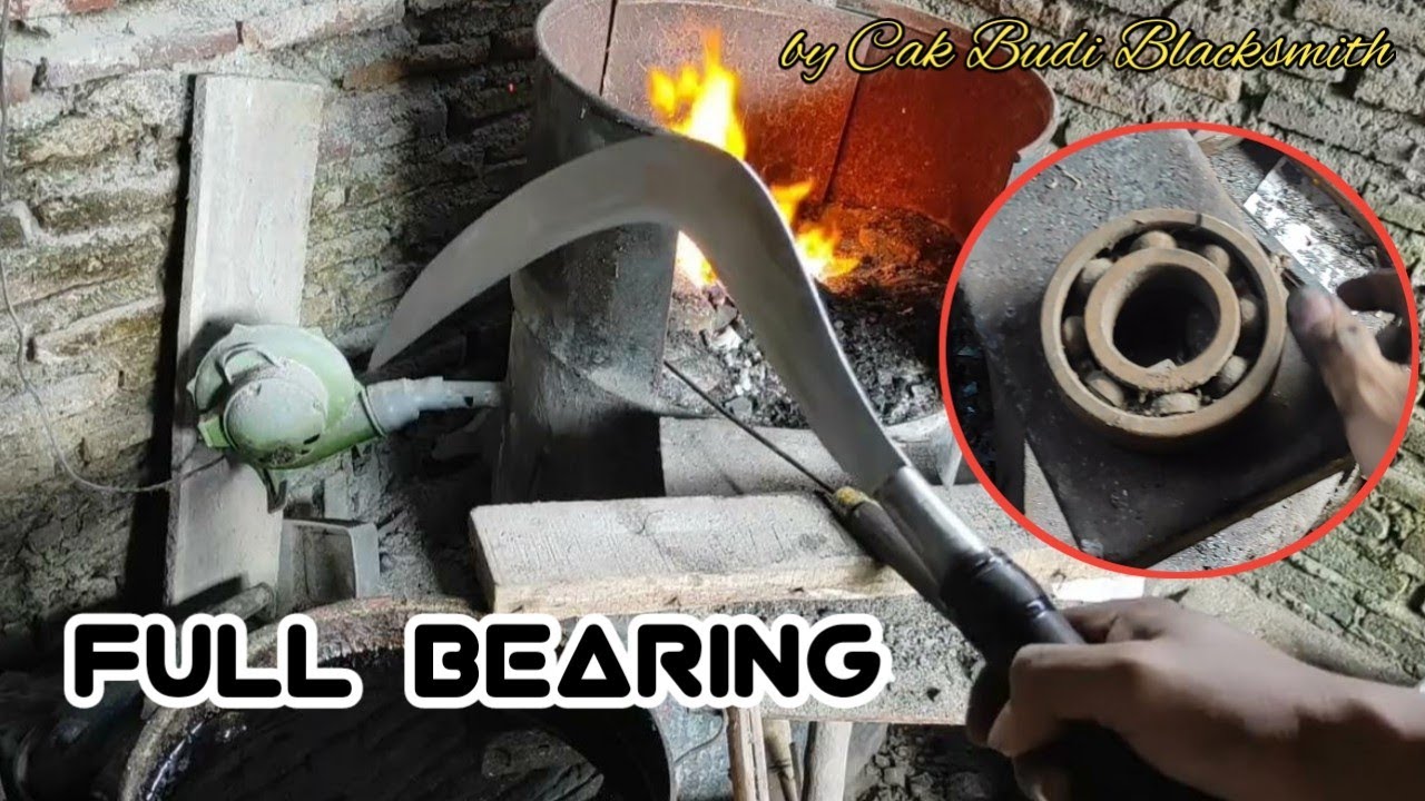 membuat sabit untuk panen tebu dari bearing dijamin super mantap 👍😁
