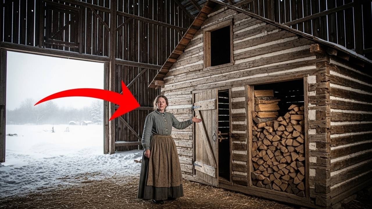 Neighbors Laughed at Her Cabin Inside an Old Barn — Until Her Firewood Stayed Dry Through a Blizzard