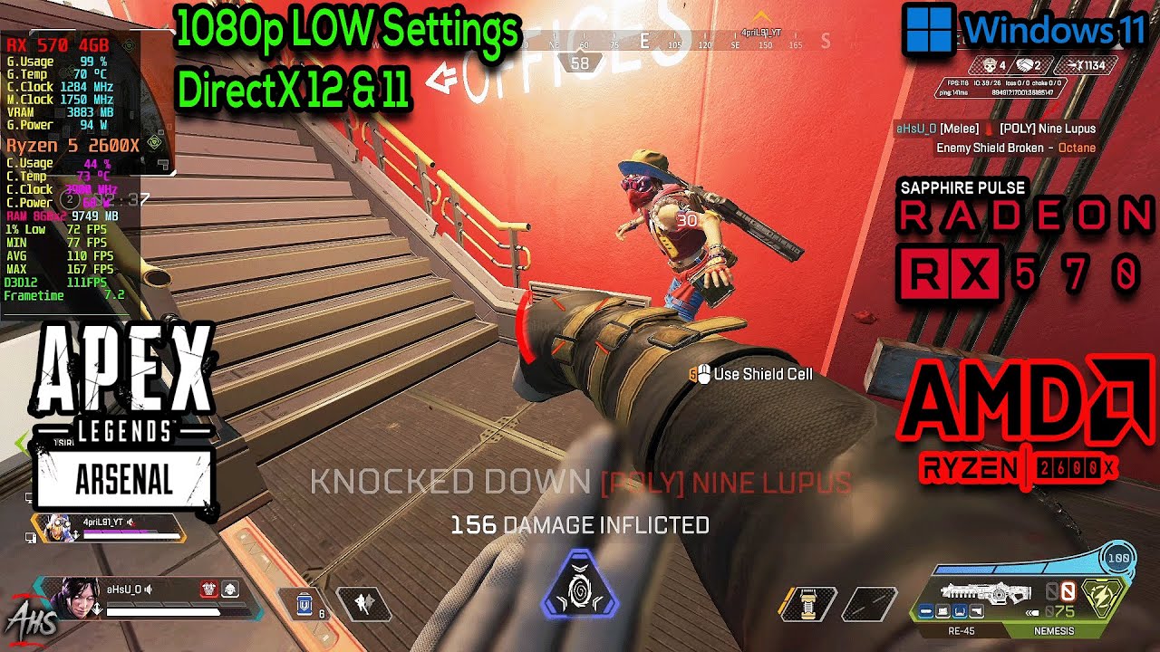 Apex Legends: Arsenal - S17 | RX 570 4GB + Ryzen 5 2600x | 1080p DirectX 12 & 11???