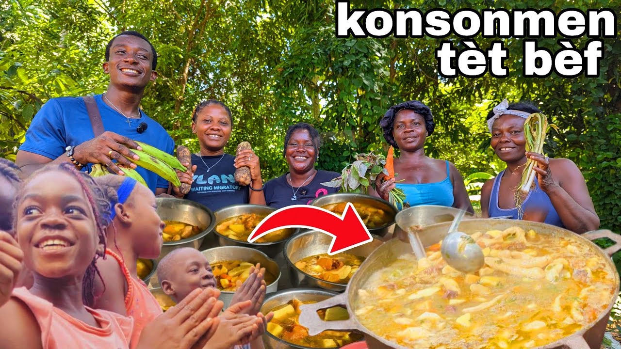 Nou prepare yon gwo chodyè konsonmen tèt bèf pou timoun yo nan maniche