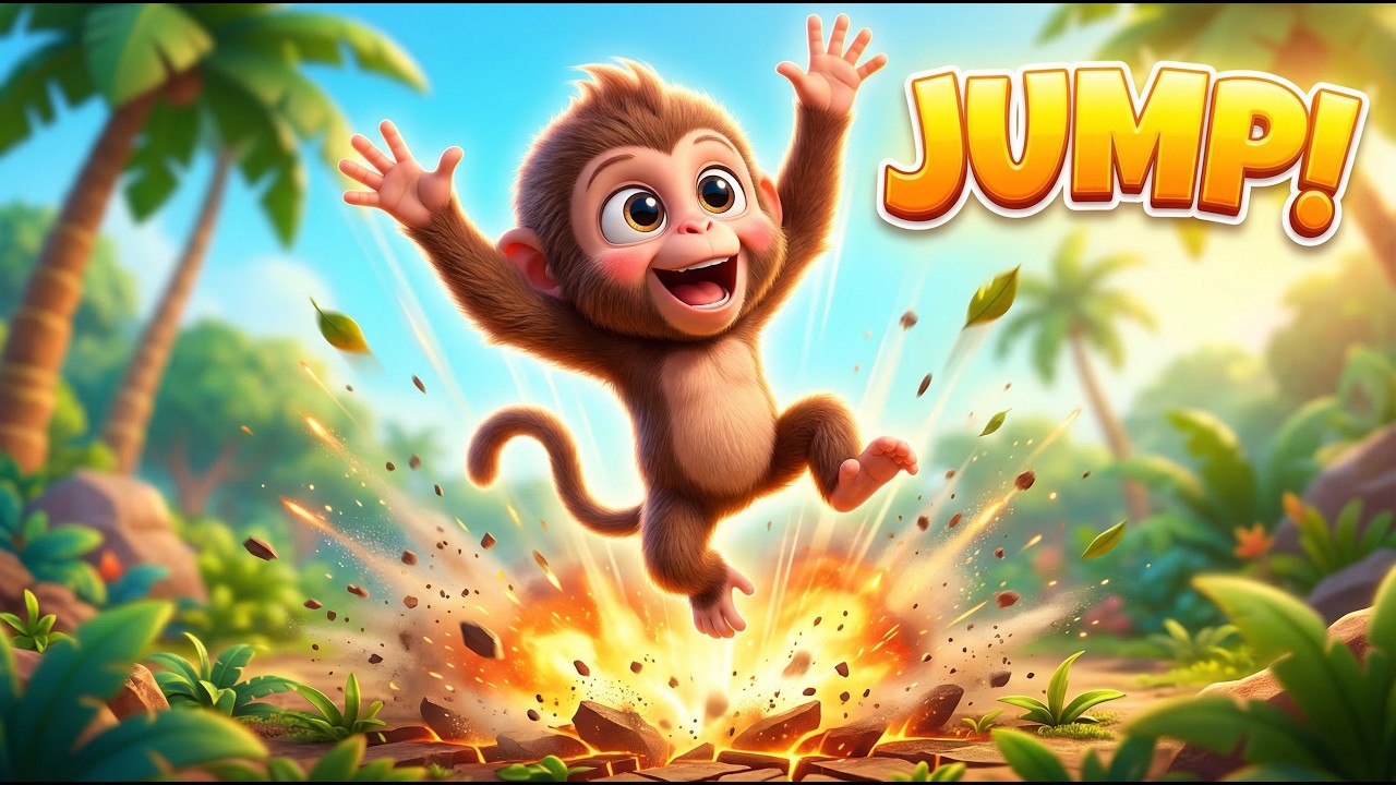 Jump Jump Monkey! 🐵 | Fun Jungle Action Song for Kids
