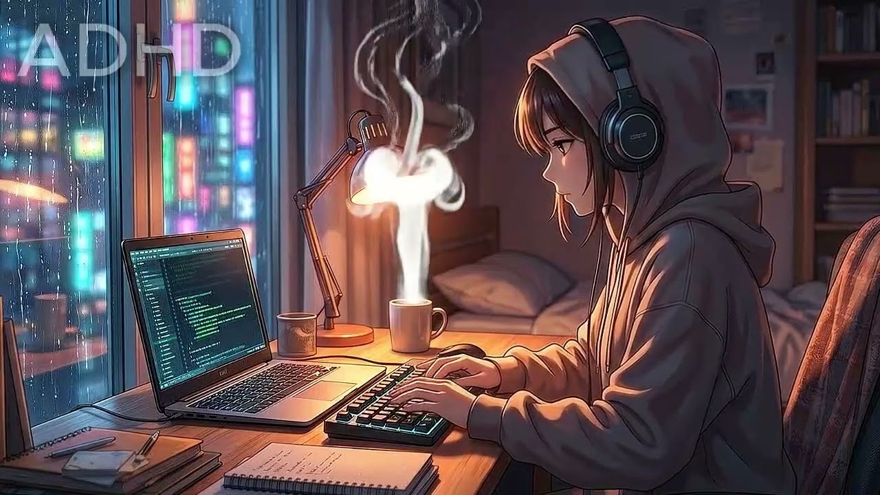 Neon Window Coding | Chill Lofi Music for Study | ADHD