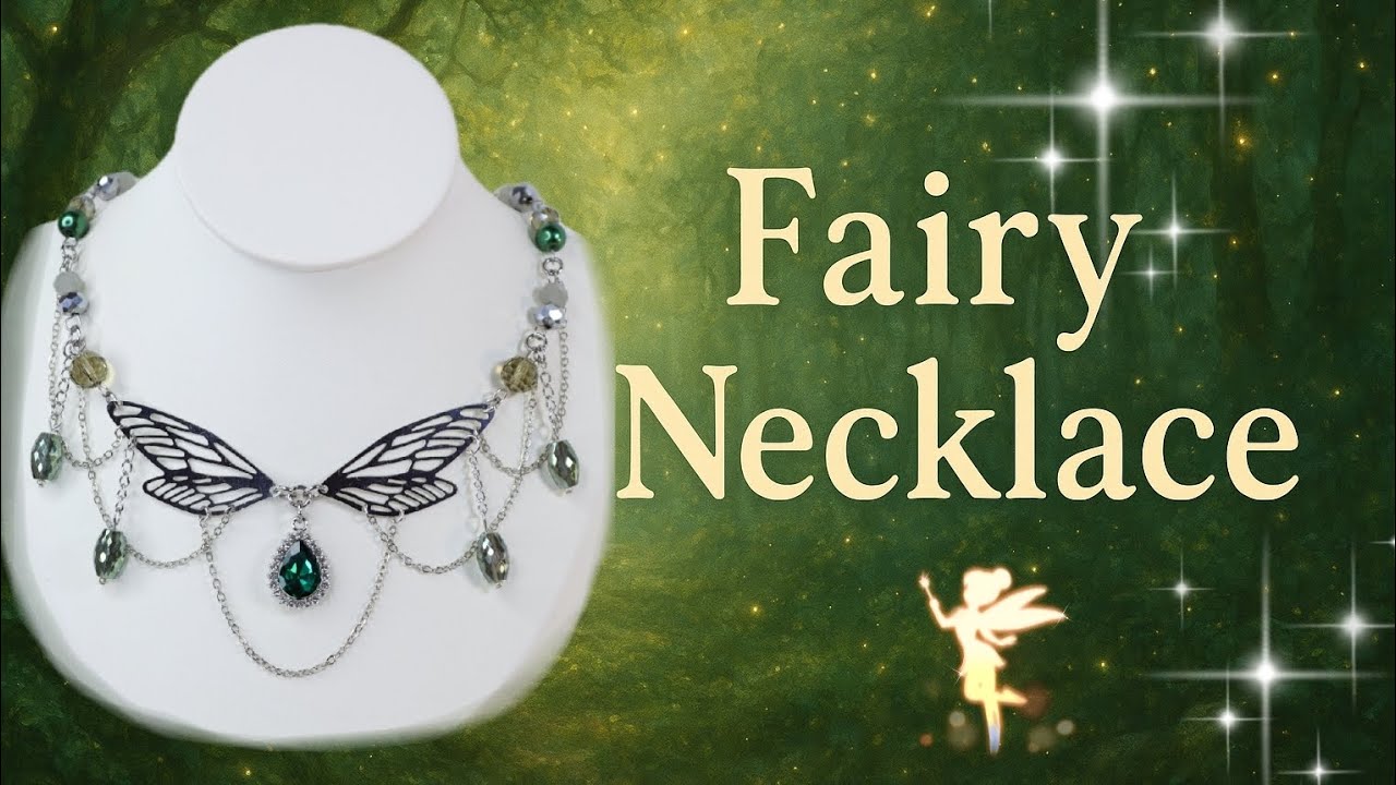🧚‍♀️✨I Made a Forest Fairy Necklace from Scratch | DIY Jewelry 🌲✨