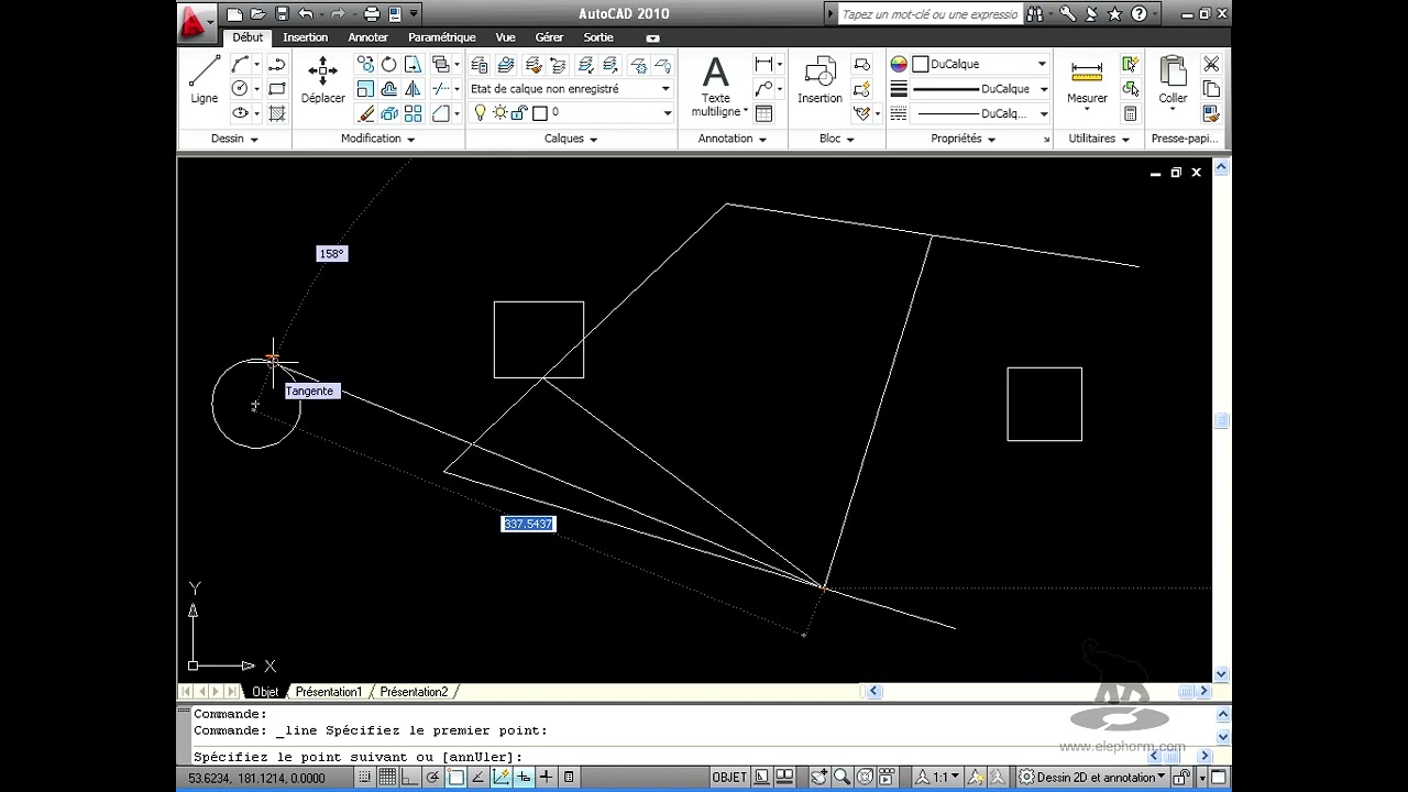 utiliser accrochage objet dans autocad