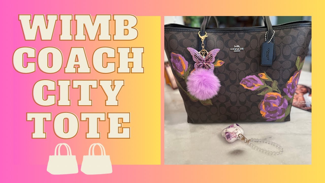 WIMB COACH CITY TOTE WITH ROSE PRINT 👜