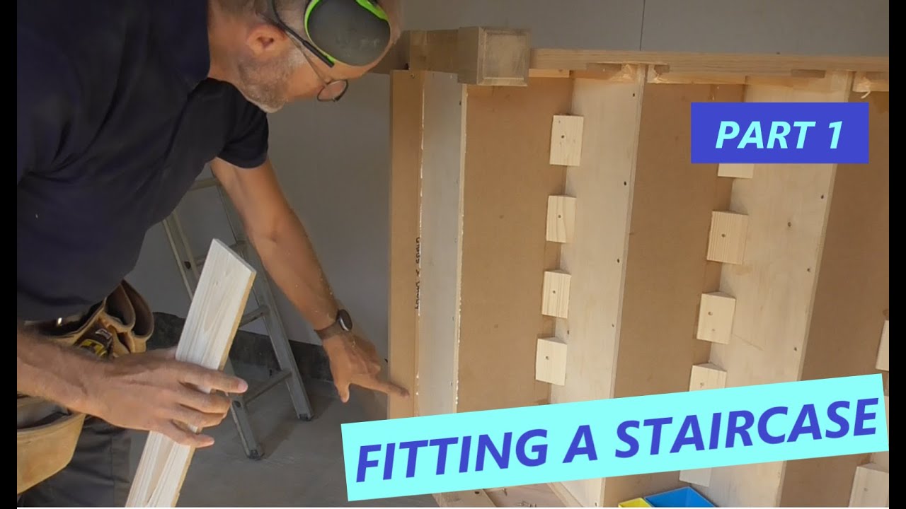 UK Carpentry 1st fixing ***FITTING A STAIRCASE***(PART 1)***PREPARING THE MAIN FLIGHT***