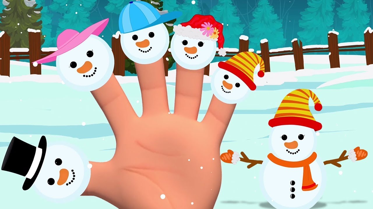 bonecos de neve dedo família | Poesia infantil | Snowman Finger Family | Baby Box Português