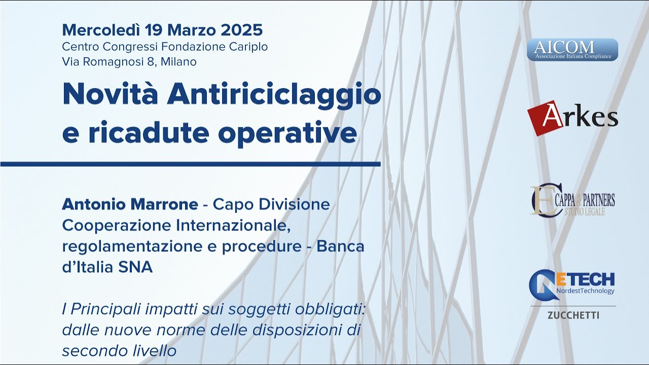 Antonio Marrone (Banca d'Italia) - Convegno Antiriciclaggio, Milano, 19/03/25